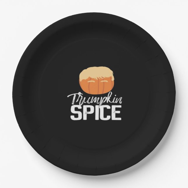 Trumpkin Spice Funny Political Halloween Pappteller (Vorderseite)