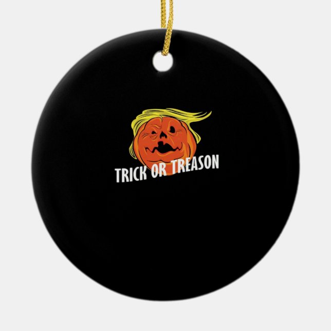 Trumpkin - Trick oder Verrat Halloween Keramik Ornament (Vorne)