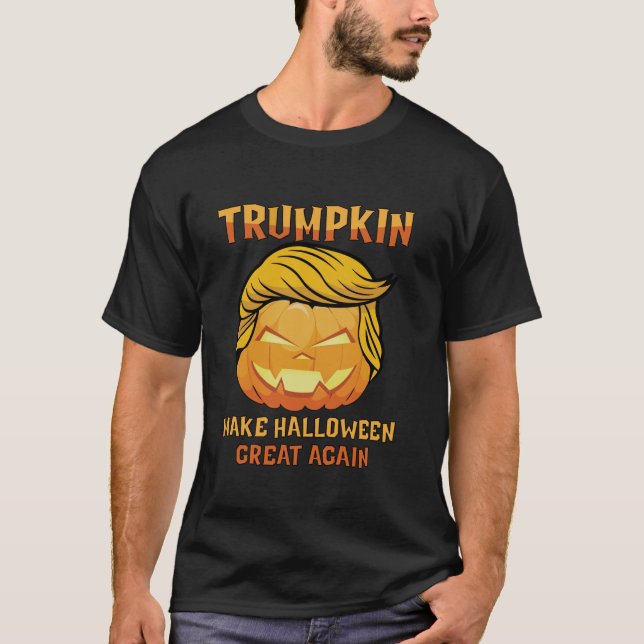 Trumpkin Trump-Kürbislaterne macht Halloween Great T-Shirt (Vorderseite)