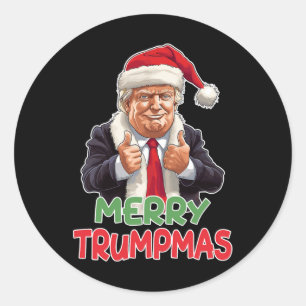 Trumpmas - Weihnachtsmann Donald Trump Runder Aufkleber