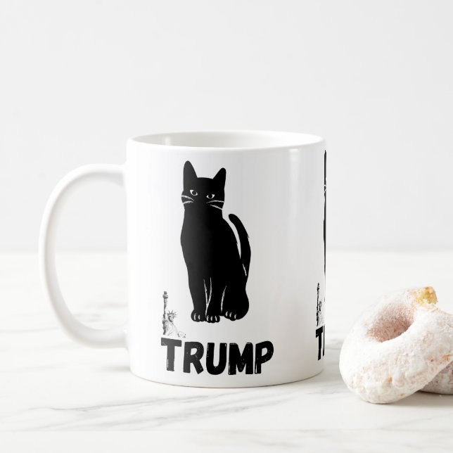 Trumps black cat  mugs kaffeetasse (Mit Donut)