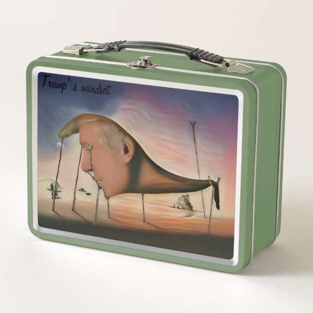 "Trumps Denkweise" Metall Brotdose (Vorderseite)