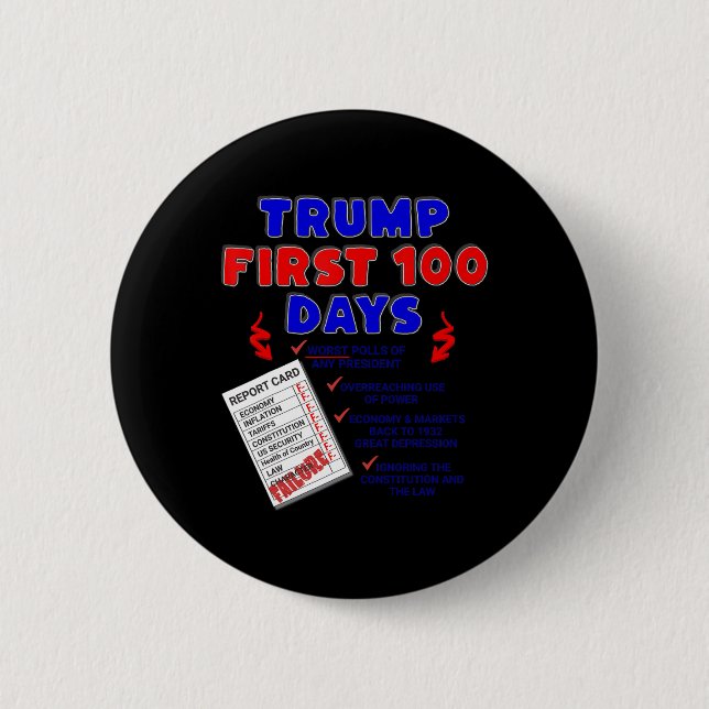 Trumps erste 100 Tage schlechteste Umfragewerte fü Button (Vorderseite)
