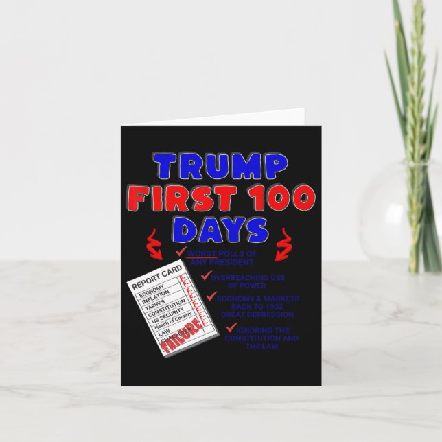 Trumps erste 100 Tage schlimmste Präsidentschaftsw Karte (Vorderseite)