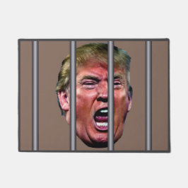 Trumps glänzender Kopf hinter Gefängnisbars Fußmatte