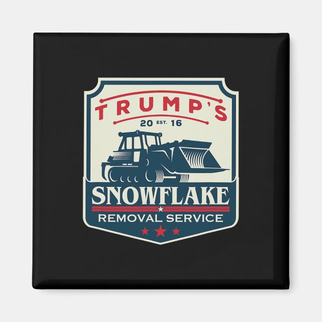 Trumps Snowflake Rmoval Service Funny Donald Trum Magnet (Vorne)