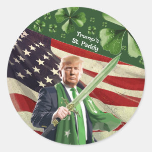 Trumps St. Paddy Runder Aufkleber