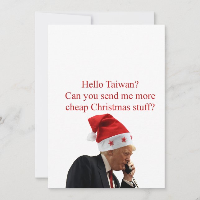 Trumps Weihnachtsaufruf nach Taiwan Feiertagskarte (Vorderseite)