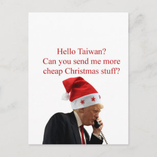 Trumps Weihnachtsaufruf nach Taiwan Feiertagspostkarte