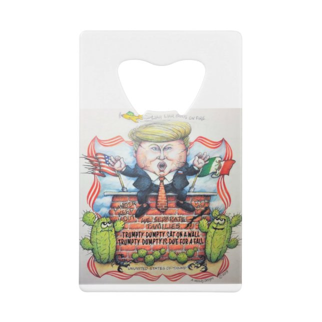 TRUMPTY DUMPTY SAT AUF EINER WAND GELDBEUTEL FLASCHENÖFFNER (Vorderseite)