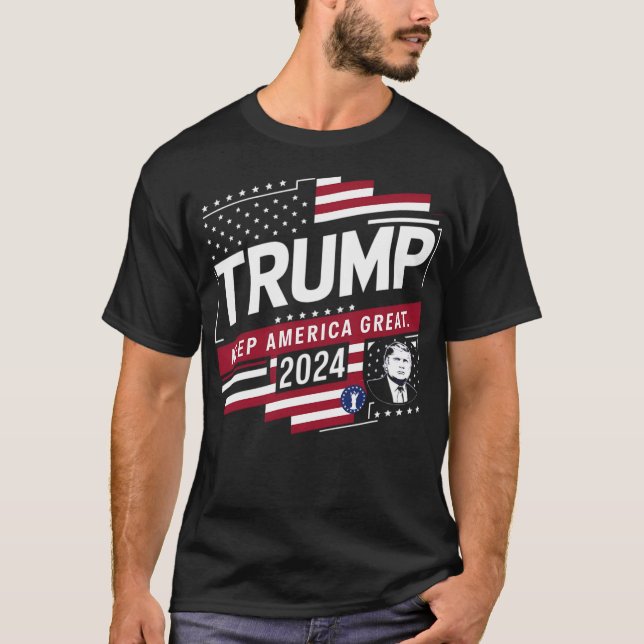 Trumpy 2024 - Behalt Amerika Großes T-Shirt (Vorderseite)