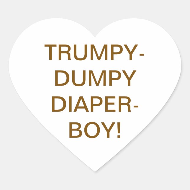 TRUMPY-DUMPY WINDEL-JUNGE Hankamer Artjunkhaus Yum Herz-Aufkleber (Vorderseite)