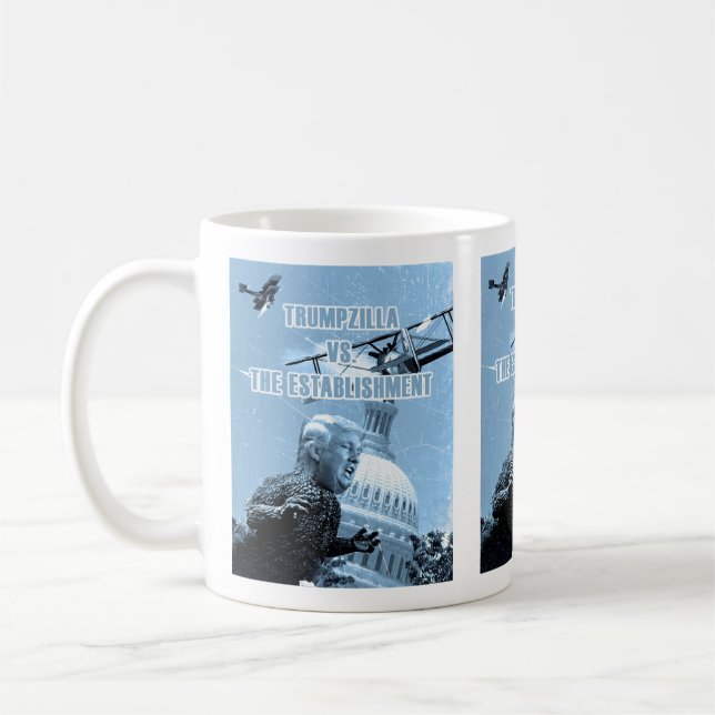 Trumpzilla gegen. Die Einrichtungs-Tasse Kaffeetasse (Links)