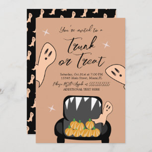 Trunk a Treat Halloween Ghost Invitation