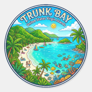 Trunk Bay Amerikanische Jungferninseln Runder Aufkleber