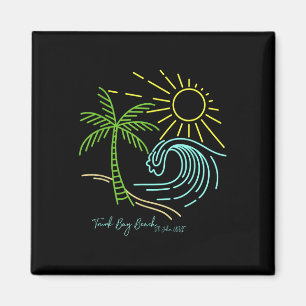 Trunk Bay Beach St John Usvi Bright Minimallinie A Magnet