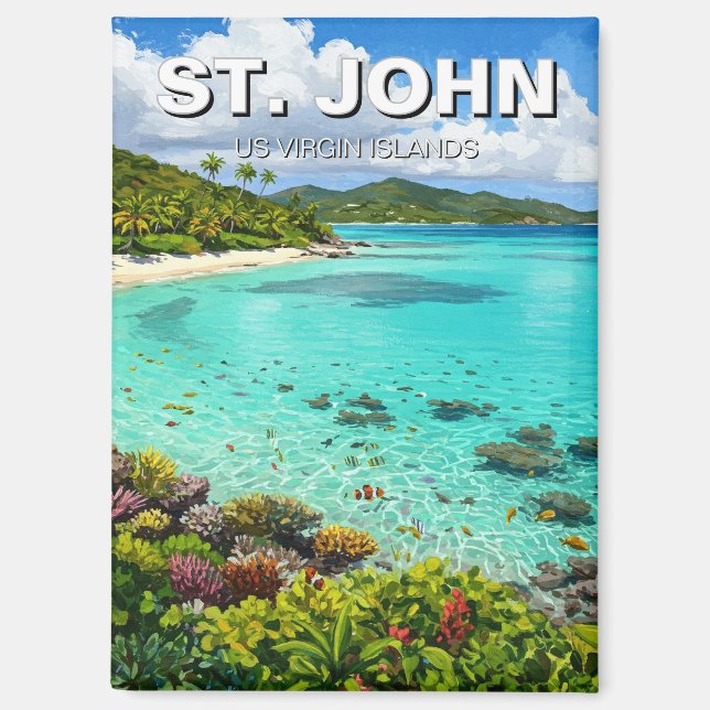 Trunk Bay St. John US Jungfrau Islands Magnet (Vorderseite)