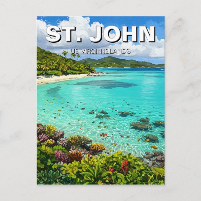 Trunk Bay St. John US Jungfrau Islands Postkarte (Vorderseite)