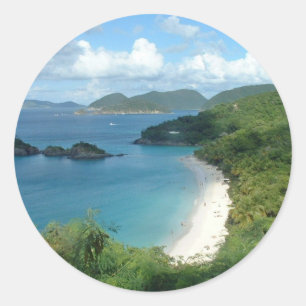 Trunk Bay, St. John, USVI Runder Aufkleber