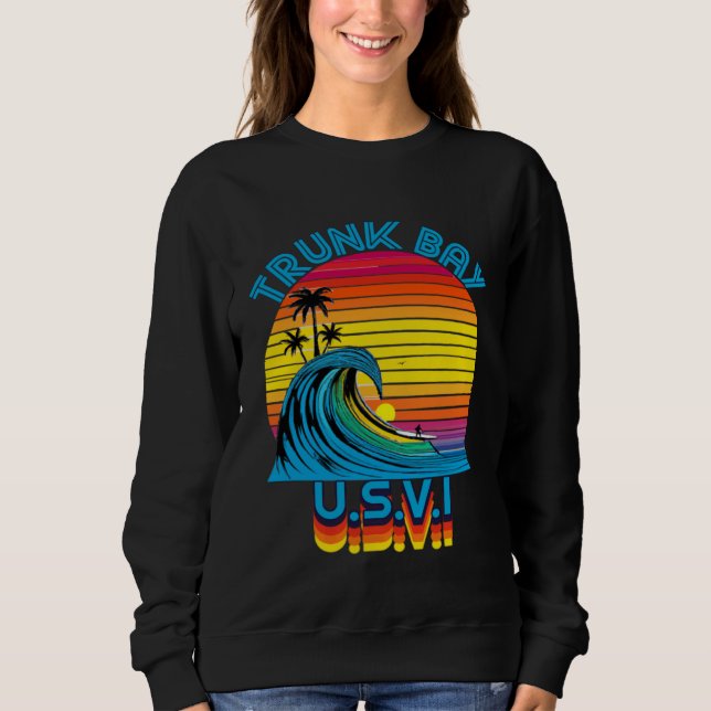 Trunk Bay USVI Retro Throwback Surf & Beach Souven Sweatshirt (Vorderseite)