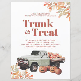 Trunk oder Leckerei Halloween Pumpkin School Flyer