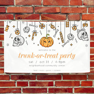 Trunk oder Leckerei Modernes Chic Halloween-Party Banner