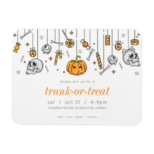 Trunk oder Leckerei Modernes Chic Halloween-Party Magnet
