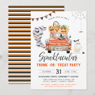 Trunk Or Treat   Invitation à une fête d'Halloween