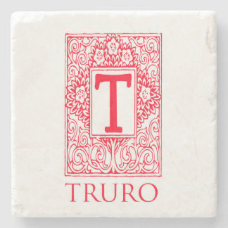 Truro roter Monogramm-Stein-Untersetzer Steinuntersetzer