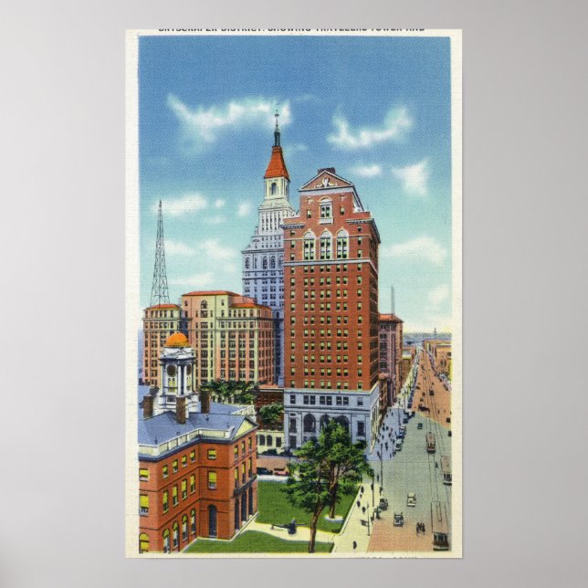 Trust Bldg and Traveller Tower View Poster (Vorne)