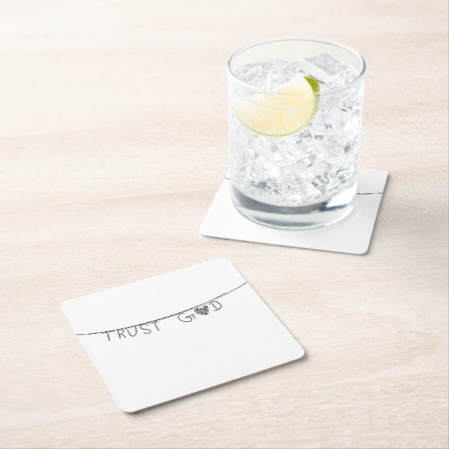 Trust God Rechteckiger Pappuntersetzer (Vor Ort)