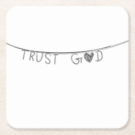 Trust God Rechteckiger Pappuntersetzer