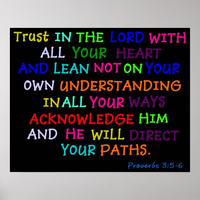 Trust In The Lord Poster Bible Church Verse (Vorne)