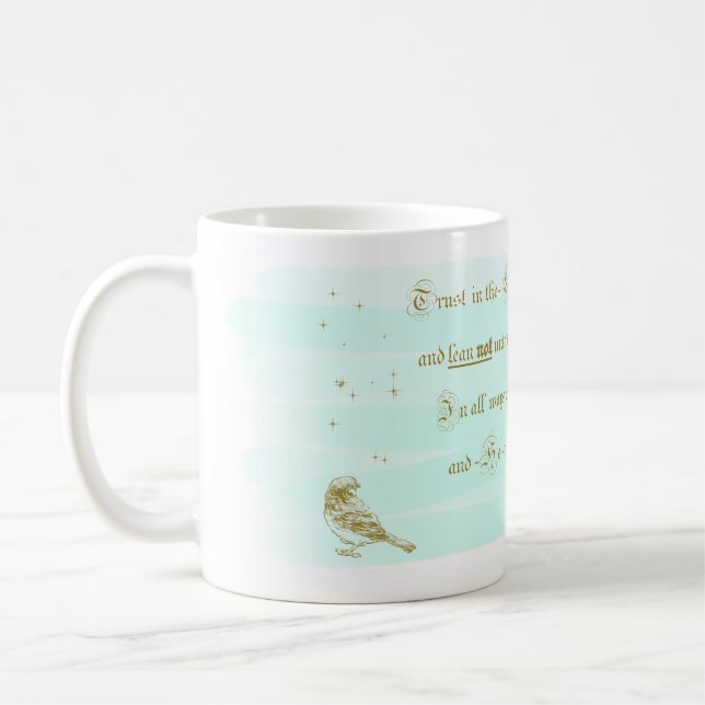 Trust in the Lord Proverbs Aqua Kaffeetasse (Links)