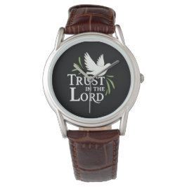 Trust in the Lord White Dove Christian Armbanduhr