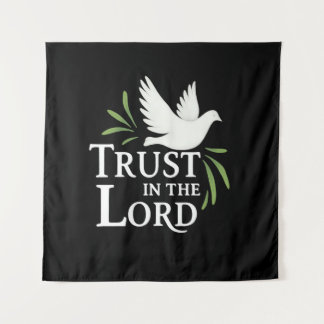 Trust in the Lord White Dove Christian Flat Cards Wandteppich