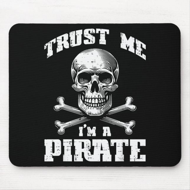 Trust Me Im A Rate Skull Crossbones Funny Men Wome Mousepad (Vorne)