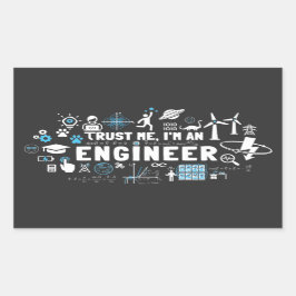 TRUST ME, I'M AN ENGINEER feat Maxwell Gleichungen Rechteckiger Aufkleber