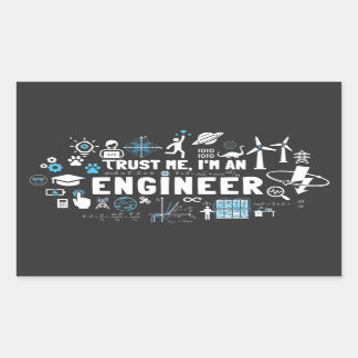 TRUST ME, I'M AN ENGINEER feat Maxwell Gleichungen Rechteckiger Aufkleber
