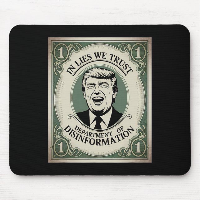 “trust Nobody” - Trump Nknote Parody 2  Mousepad (Vorne)
