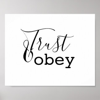 Trust & Obey - Christliche Typografie Poster