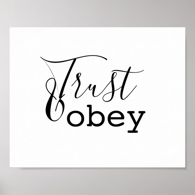 Trust & Obey - Christliche Typografie Poster (Vorne)