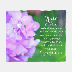 Trust Sprichwörter Christlich Bibel Floral Hydran Fleecedecke