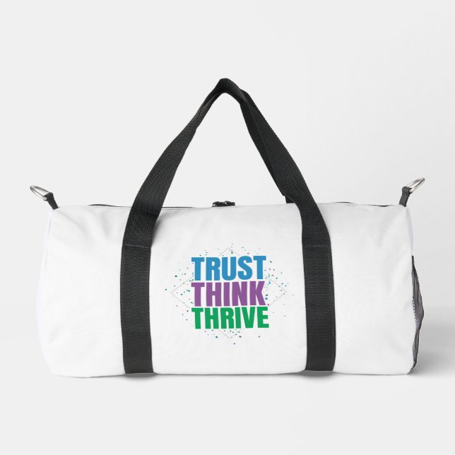 Trust Think Thrive – Motivational Quote Design Duffle Bag (Vorderseite)