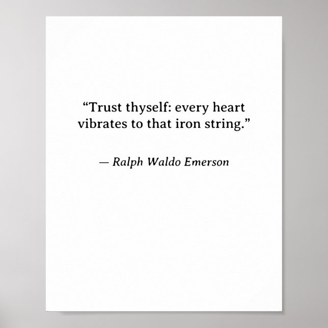 Trust Thyself — Ralph Waldo Emerson Minimalist Wal Poster (Vorne)