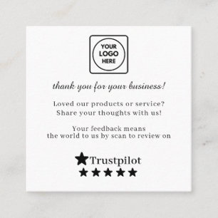 Trustpilot QR Benutzerdefinierter Link für Gesch Quadratische Visitenkarte