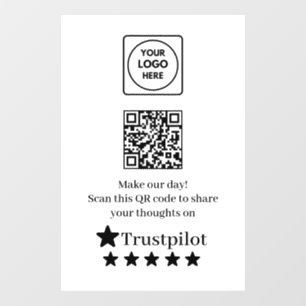 Trustpilot QR Schild zur Anzeige von Geschäftsbe