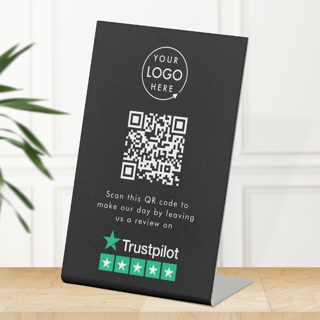 Trustpilot überprüft den QR-Code für schwarze Unte Sockelschild (Von Creator hochgeladen)