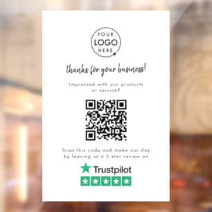 Trustpilot-Überprüfungen Business Review Link QR Fensteraufkleber