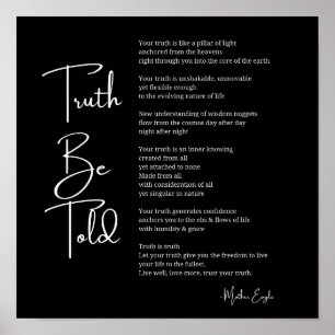 Truth Be Told poème poster décoration murale
